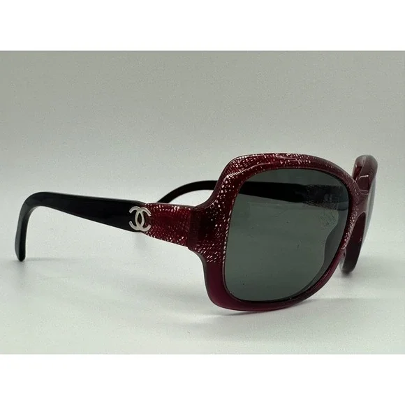 Chanel Sunglasses 5177 C.1198/3P 55-17-130 Red Burgundy - Frames Only - Picture 1 of 8
